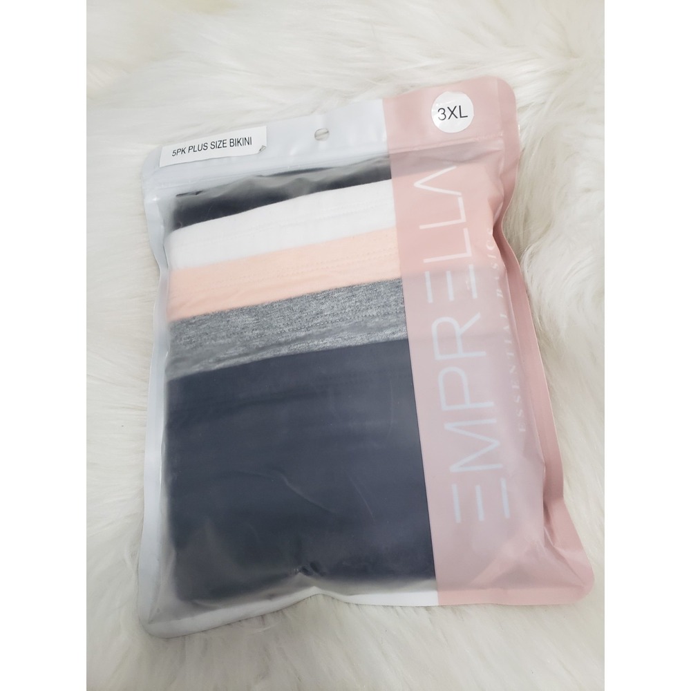 NEW 3XL PLUS SIZE EMPRELLA 5 PACK BIKINI underwear panties womens